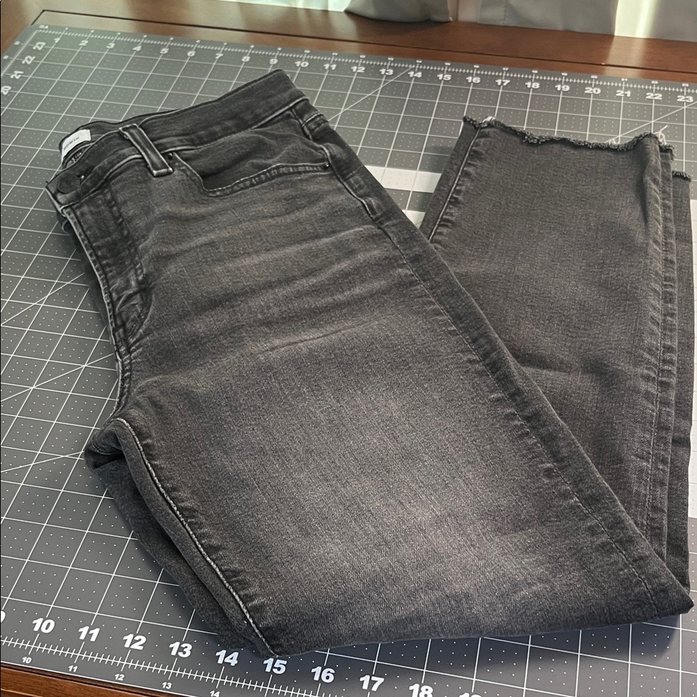 Edwin Dark Gray Faded Black Raw Hem Jeans